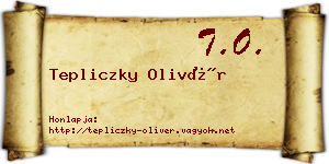 Tepliczky Olivér névjegykártya