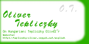 oliver tepliczky business card